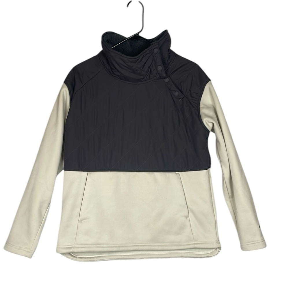 The North Face asymmetrical cowl neck button snap Two-Tone Women's Jacket